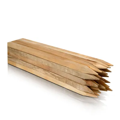 Produktbild von ABAZO, Buchenholz Holzstäbe, Holzpfosten für Gartenarbeiten & DIY, Pflanzenstütze, Holzpflöcke, Pflanzstäbe, Ø 25mm, Länge 60cm, Quadratisch, 25 Stück