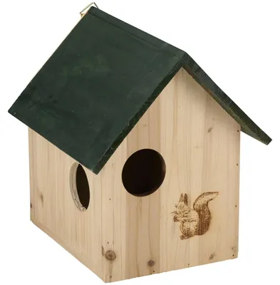 Produktbild von Lifetime Garden Eichhörnchen Futterhaus Garten Zubehör - Nistkasten mit 3 Öffnungen - Inkl. Aufhängehaken - 25x26x28 cm