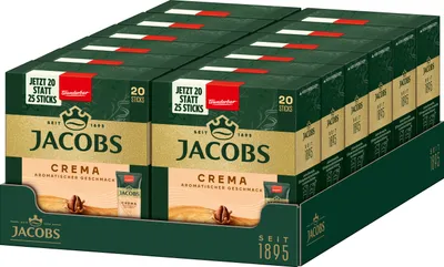 Produktbild von JACOBS Löskaffee Typ Cafe Crema 12 x 20 Getränke Sticks löslicher Kaffee