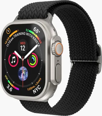 Zdjęcie produktu dla Pasek do zegarka - tkana pętla - pasek do Apple Watch 44/45/46-49 mm, czarny
