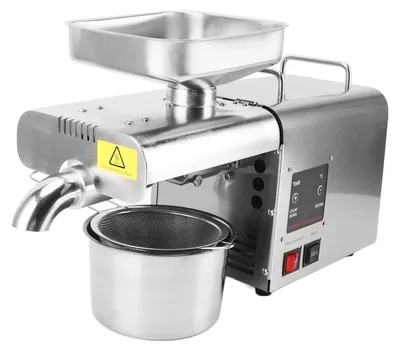 Zdjęcie produktu dla W pełni automatyczna maszyna do tłoczenia oleju, elektryczna, do produkcji oleju na zimno i na ciepło, ze stali nierdzewnej, ekstraktor oleju do użytku domowego, wtyczka EU, 220V