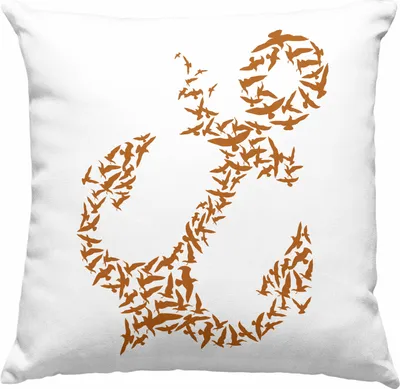 Produktbild von Trendation - Deko-Kissen mit Füllung 40x40 für Segler Geschenke Männer Deko-Kissen mit Füllung 40x40 Geschenkideen Zubehör Gadgeds Segeln Lustig Anker Grafik Kapitän (Grau)