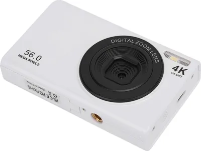 Produktbild von Digitalkamera 56 MP, 4K, Autofokus, 16-facher Zoom, verhindert Verwacklungen, 2,4-Zoll-Bildschirm, tragbares Vlogging mit Fülllicht, Weiß