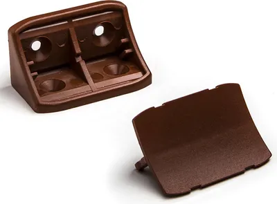 Produktbild von 10 Stück Doppel Korpusverbinder Eckverbinder Schrankverbinder Möbelverbinder Winkel für Möbel 24 x 24 x 44 mm Farbe: Birnenholz