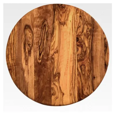 Produktbild von Rundes Schneidebrett "The Goldcoin" Ø 25 cm - Handgefertigte Servierplatte aus Olivenholz, Vielseitiges Brett