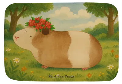 Produktbild von Mr. & Mrs. Panda duschmatte Meerschweinchen Weisheit Design - Weiß - Geschenk, Wunder, Duschvorleger, Spruch, Motivation, Realität, Badteppich, Badematte, Lustige Sprüche