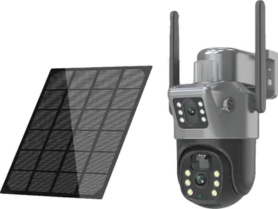 Obrázek produktu pro solární kamera 4K 8MP s dvojitým objektivem, noční vidění do 30 m, baterie 12000 mAh, WIFI Přidat 128G kartu