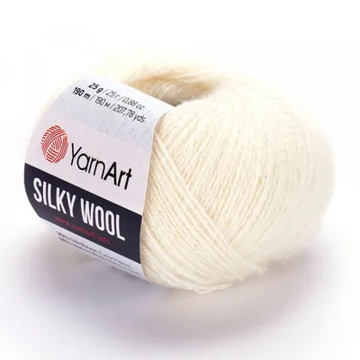 Produktbild von Yarn Art Silky Wool 330 Creme Merino Seide 25g 190m Lace Schal Stricken