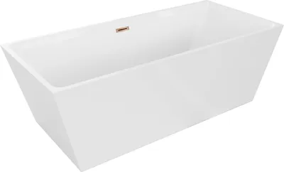 Image de Mexen Lita baignoire autoportante 170 x 75 cm, blanc, trop-plein or rose - 52121707500-60