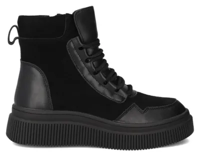 Produktbild von Filippo Damen Stiefeletten Schwarz mit 4,5 cm Plateau und Reißverschluss-Schnürung
