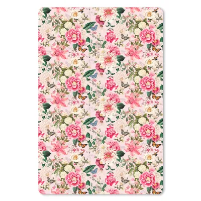 Produktbild von MuchoWow® Mauspad Mousepad Blumen - Rosa - Muster 18x27 cm - Mousepads - Maus Mat - Pad - Mausunterlage