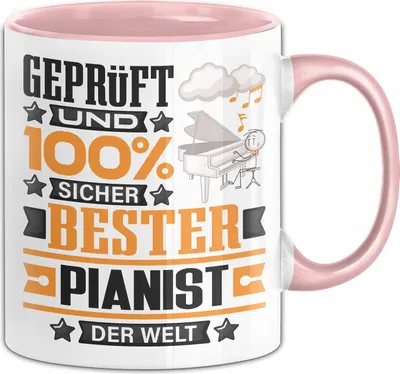 Produktbild von Pianist Geschenk Lustiger Spruch für Pianist Geschenkidee Bester Pianist Der Welt (Rosa)
