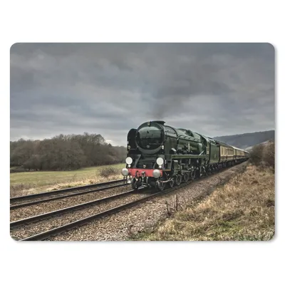 Produktbild von MuchoWow® Mauspad Mousepad Dampfzug bei grauem und bewölktem Himmel 23x19 cm - Mousepads - Maus Mat - Pad - Mausunterlage - Schreibtischunterlage - Mauspad
