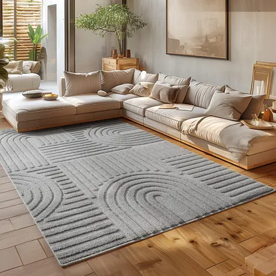 Immagine prodotto di Homebyhome Tappeto a Pelo Alto per Soggiorno Stile Boho Scandinavo Effetto 3D Shaggy Morbido e Soffice, Dimensioni: 280x370 cm