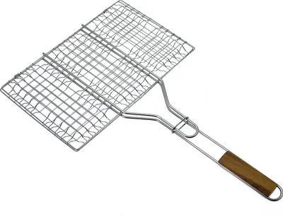 Produktbild von Dehner BBQ Hamburger-Griller, 55.5 x 35 cm, Edelstahl/Buchenholz, silber/braun