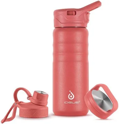 Obrázok produktu pre Izolovaná kovová fľaša na vodu 18 oz (530 ml) s dvojstennou nerezovou fľašou a nepretekajúcim skrutkovacím uzáverom (ružová)