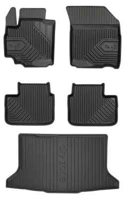 Produktbild von Gummimatten + Kofferraumwanne für Suzuki SX4 2006-2014 (SUV/Crossover, Standard-Kofferraum) – Schwarz, passgenau – Wielganizator