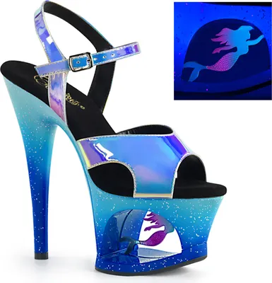 Produktbild von MOON-711MER Damen Sandale von Pleaser, Blau EU 35, US 5