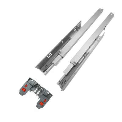 Produktbild von 1 Paar Unterflurführungen 300mm mit Soft Close, Vollauszug Schubladenschienen 40kg, Teleskopschienen Bodenmontage mit 3D Verstellung