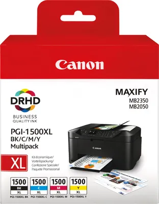Image de Cartouches - Multi Pack Canon No.1500XL - PGI-1500XL-BK/C/M/Y (Noir & Couleur)