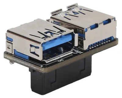 Image de Adaptateur 20 broches vers USB 3.0, répartiteur 19 broches, convertisseur à 2 ports, connecteur femelle de type A pour carte mère