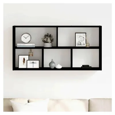 Produktbild von Wandregal Schwarz Eichen-Optik 100x25x50 cm Holzwerkstoff