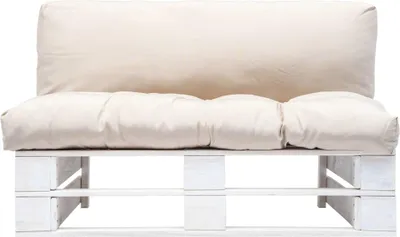 Produktbild von vidaXL Outdoor-Sofa Paletten mit Kissen in Sandfarben Kiefernholz