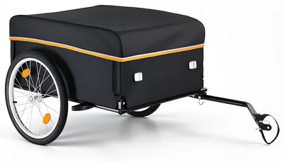 Produktbild von Fahrradanhänger - Faltbarer Lastenanhänger - 59 kg Traglast - Kohlenstoffstahlrahmen mit 600D Oxford-Gewebe - Regenschutz - Für 22–28 Zoll Fahrräder - 4 Reflektoren