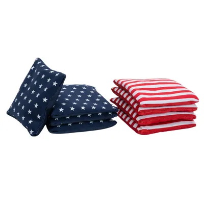 Produktbild von Wicked Wood Games Cornhole Bags - 2 x 4 Bags - Stars & Stripes - Granulate Fill