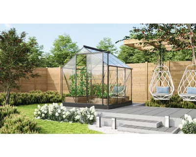 Produktbild von Vitavia Gewächshaus "Triton 3800" inkl. Stahlfundament schwarz 3,8 m² 3 mm ESG
