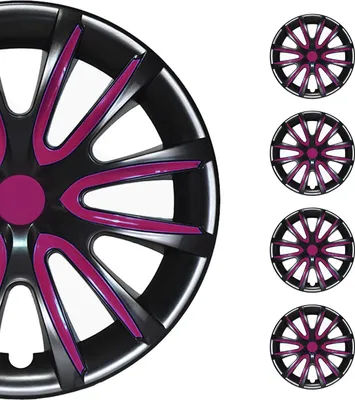 Immagine prodotto di 4x coprimozzi 15 pollici nero e viola