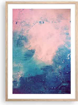 Produktbild von Gerahmtes Poster - Rahmen in heller Eiche - Abstraktion Rosa Blau - 50x70 cm - Wand Bild - Wanddeko - Wandbilder - Kunstposter - Wandposter - Bilderrahmen - Bilder - Kunstdruck - P2NPA50x70-4856