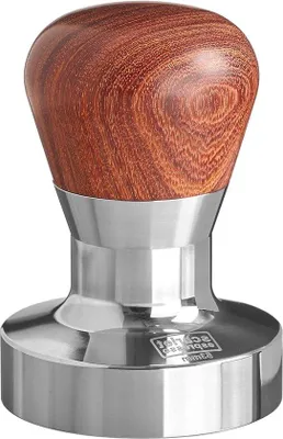 Produktbild von Famanu Tamper für Baristas - ergonomischer PVC- oder Edelhölzengriff, präzise Edelstahlbasis (53 mm)