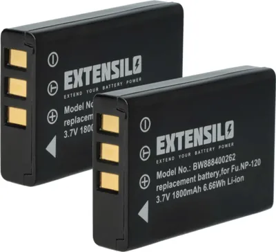 Produktbild von EXTENSILO 2x Akku Ersatz für Fujifilm NP-120 für Kamera (1800 mAh, 3,7 V, Li-Ion)