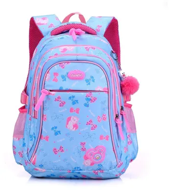 Produktbild von Kinderrucksack Mädchen Schulrucksack Damen Rucksack Kinder Schultasche Outdoor Reise Daypacks Kindergartentasche Brustgurt wasserdicht Nylon Blau