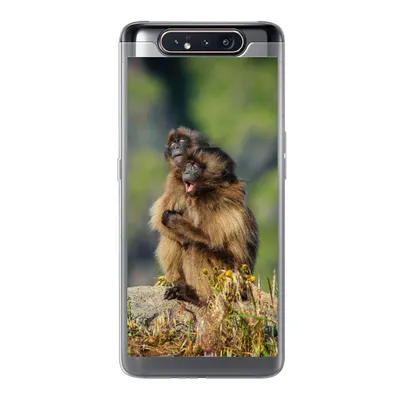 Produktbild von MuchoWow® Handyhülle Schutzhülle Hülle für Samsung Galaxy A80 Affen - Pflanzen - Steine - Familie Silikon Softcase Handy Hülle - Schutzdeckel