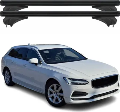 Produktbild von Menabo Dachträger für Volvo V90 / V90 Cross Country 2016-25 Aluminium Schwarz 2x