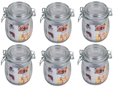 Produktbild von 6x Drahtbügelglas 0,7 Liter Einmachgläser Einweckgläser Vorratsgläser Sturtzglas