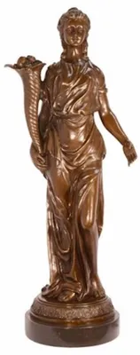 Image de Casa Padrino Luxe Sculpture en bronze Art Nouveau Dame Bronze / Noir 36 x 24,8 x H. 85,4 cm - Elégante sculpture en bronze avec socle en marbre - Accessoires Déco Baroque & Art Nouveau