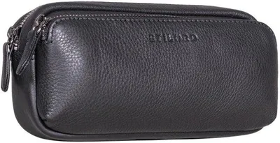 Produktbild von Großes schwarzes Leder-Etui mit Reißverschluss