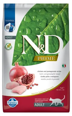 Zdjęcie produktu dla Farmina N&D Cat Prime Chicken Pomegranate Adult 5kg Sucha Karma Dla Kota Kurczak z Granatem