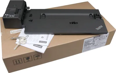 Produktbild von Lenovo 01HY744 - Andocken - 10,100,1000 Mbit/s - Schwarz - Kensington - Lenovo - Gleichstrom