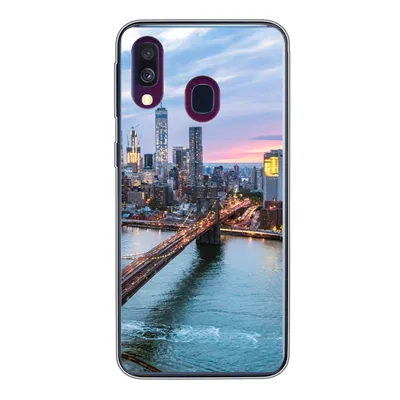 Produktbild von MuchoWow® Handyhülle Schutzhülle Hülle für Samsung Galaxy A40 New Yorker Skyline an der Brooklyn Bridge Silikon Softcase Handy Hülle - Handy-Tasche