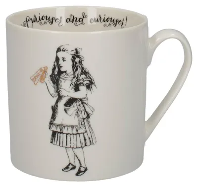 Zdjęcie produktu dla V&A Alice's Adventures in Wonderland - Zestaw kubków w pudełku upominkowym, porcelana, złoto, biel i czerń, 350 ML