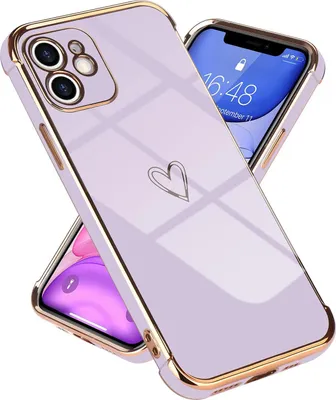 Immagine prodotto di Apple Iphone 11 Pro Custodia In Silicone Viola Retro Cornice Oro