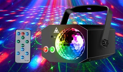 Produktbild von LED Discokugel, drehbare Bühnenbeleuchtung mit Sprachsteuerung, bunte RGB-Partylichter für Bar, KTV und Zuhause