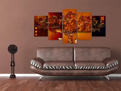 Produktbild von Akustikbild Abstrakt 200x100 cm Bilder Akustikschaum Hochleistungsschallabsorber Schallschutz Leinwand 5 tlg Wandbild Raumakustik Schalldämmung 51478
