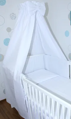 Produktbild von Vollstoff Himmel für Baby Bett Vollstoffhimmel Betthimmel - 12. Weiß