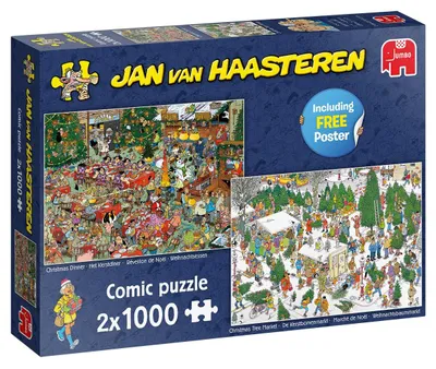 Produktbild von Jumbo 19080 Jan van Haasteren - Weihnachtsgeschenk 2x 1000 Teile