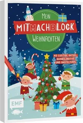 Obrázok produktu pre Mein Mitmachblock Weihnachten: 40 weihnachtliche Rätsel, Ausmalmotive und Basteltipps